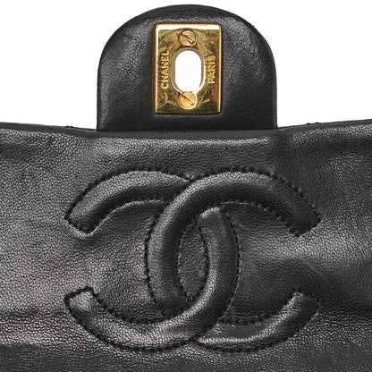 CHANEL Chain Shoulder Bag Mini Matelasse 17cm Lambskin Black Gold-Tone Hardware, Pre-Owned