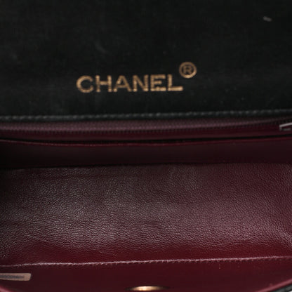 CHANEL Chain Shoulder Bag Mini Matelasse 17cm Lambskin Black Gold-Tone Hardware, Pre-Owned