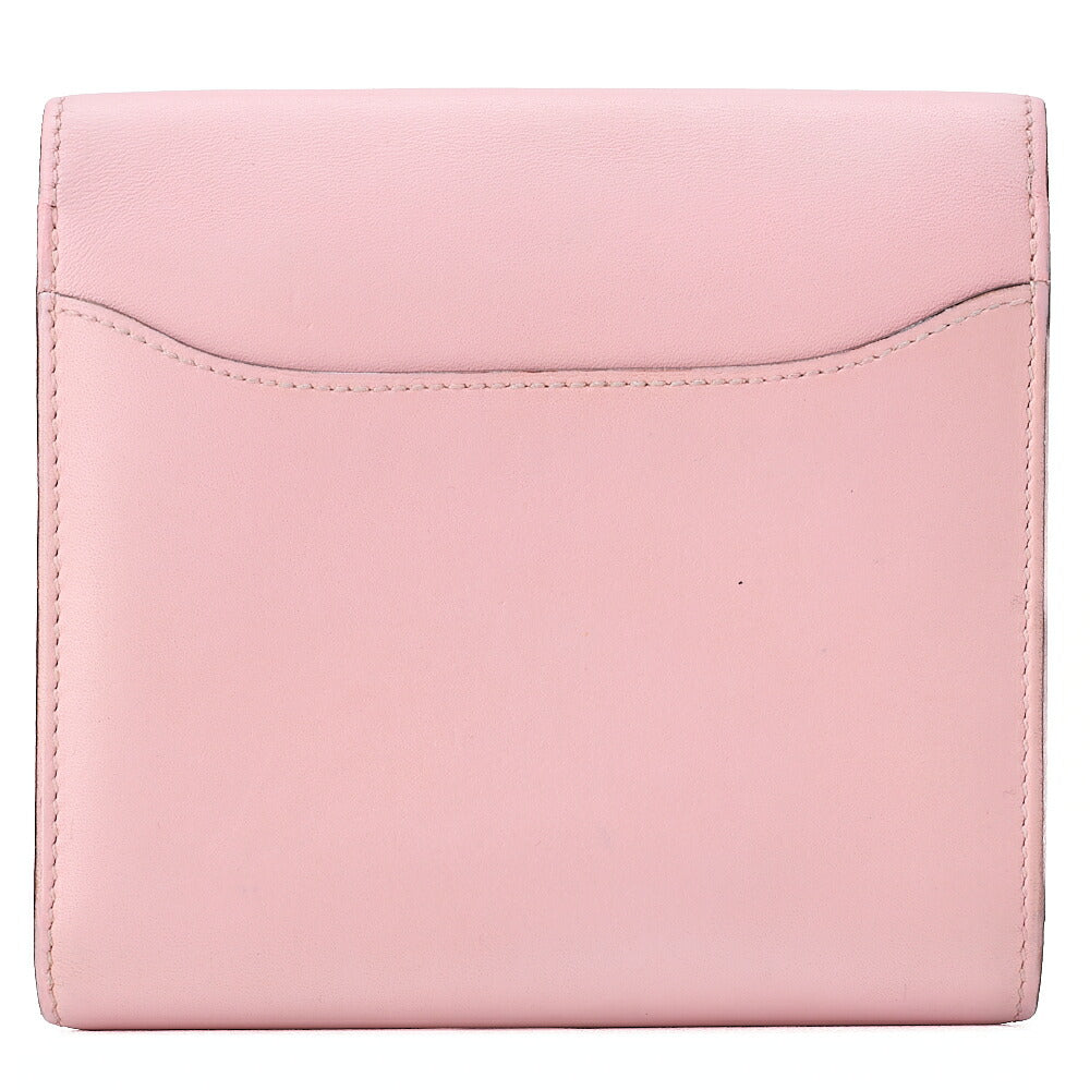 HERMES コンスタンス コンパクト ウォレット スイフト x リザード ローズサクラ ゴールド金具 中古