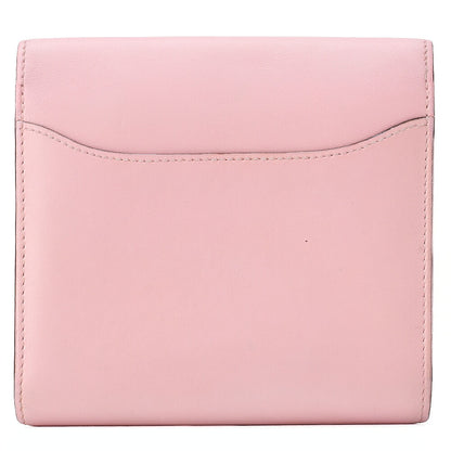 HERMES コンスタンス コンパクト ウォレット スイフト x リザード ローズサクラ ゴールド金具 中古