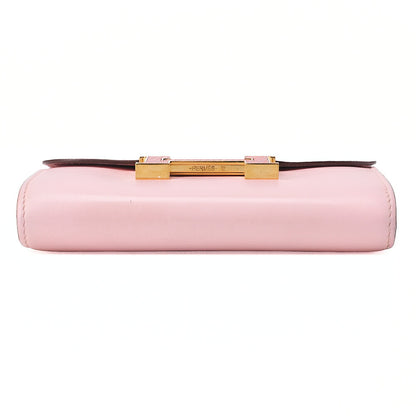 HERMES コンスタンス コンパクト ウォレット スイフト x リザード ローズサクラ ゴールド金具 中古