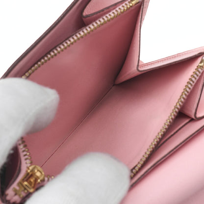 HERMES コンスタンス コンパクト ウォレット スイフト x リザード ローズサクラ ゴールド金具 中古