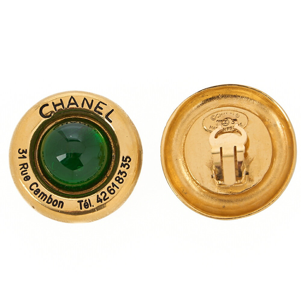CHANEL Korogo Mark 23B 31Rue Cambon Earrings Colorstone x GP Gold-Tone Hardware, Pre-Owned