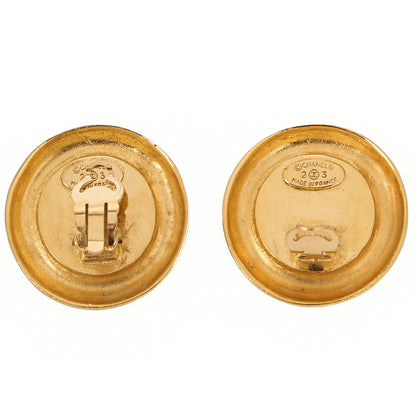 CHANEL Korogo Mark 23B 31Rue Cambon Earrings Colorstone x GP Gold-Tone Hardware, Pre-Owned