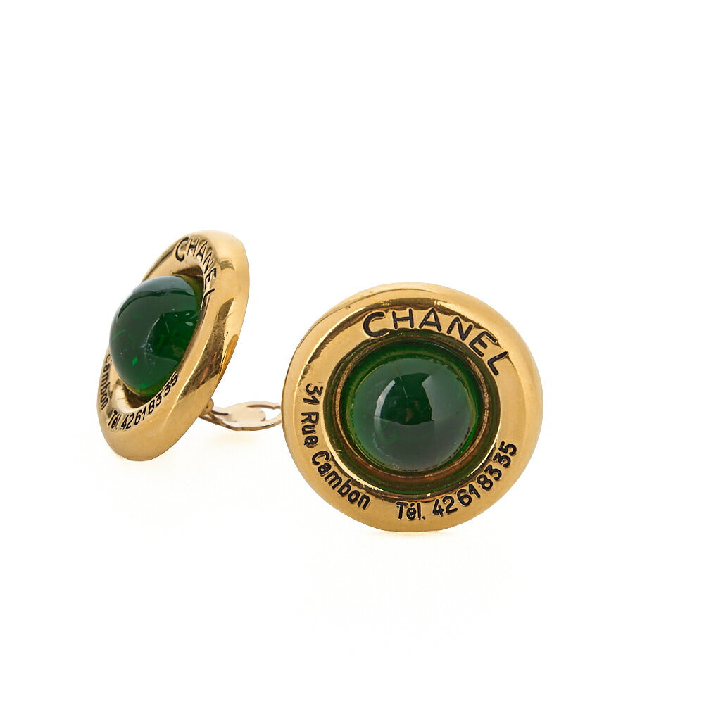 CHANEL Korogo Mark 23B 31Rue Cambon Earrings Colorstone x GP Gold-Tone Hardware, Pre-Owned