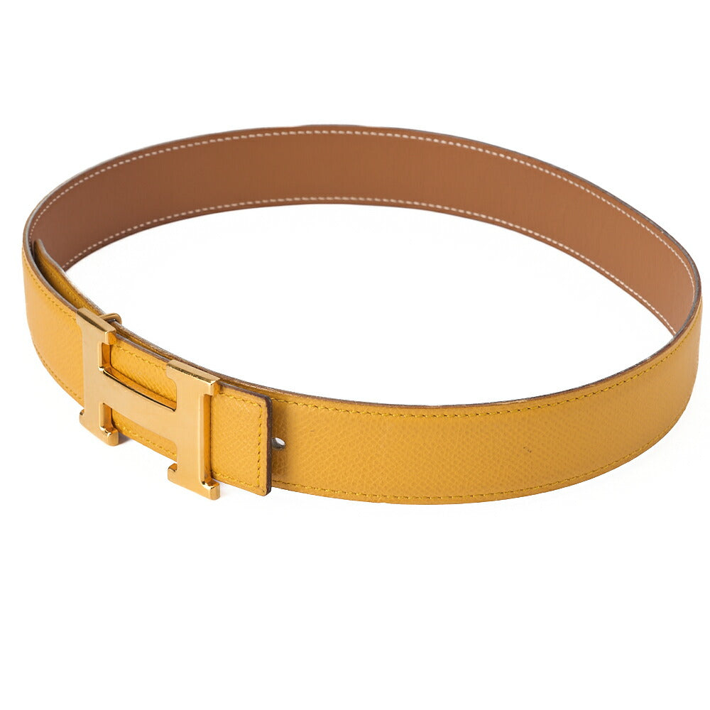 HERMES H Belt Stolier Belt 75 Epson Jaune x Swift (Gold-Tone Hardware, Pre-Owned
