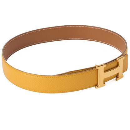 HERMES H Belt Stolier Belt 75 Epson Jaune x Swift (Gold-Tone Hardware, Pre-Owned