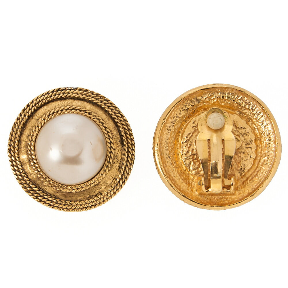 CHANEL Faux Pearl Earrings 25 GP Gold (Gold Plated) Gold-Tone Hardware, Pre-Owned