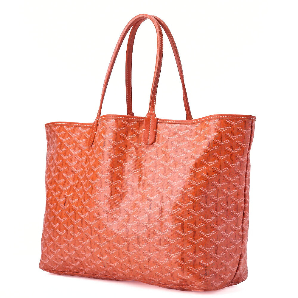 ゴヤール [GOYARD] サンルイPM トートバッグ コーティングキャンバス オレンジ シルバー金具 中古