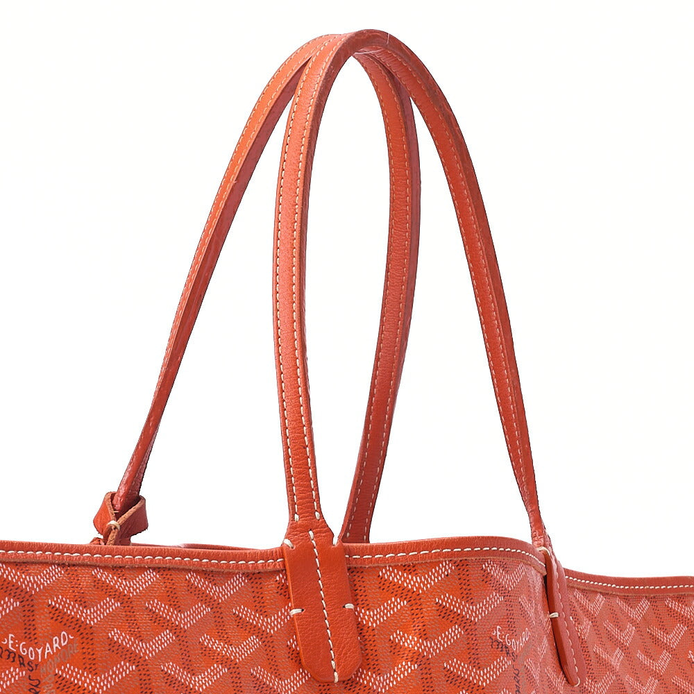 ゴヤール [GOYARD] サンルイPM トートバッグ コーティングキャンバス オレンジ シルバー金具 中古