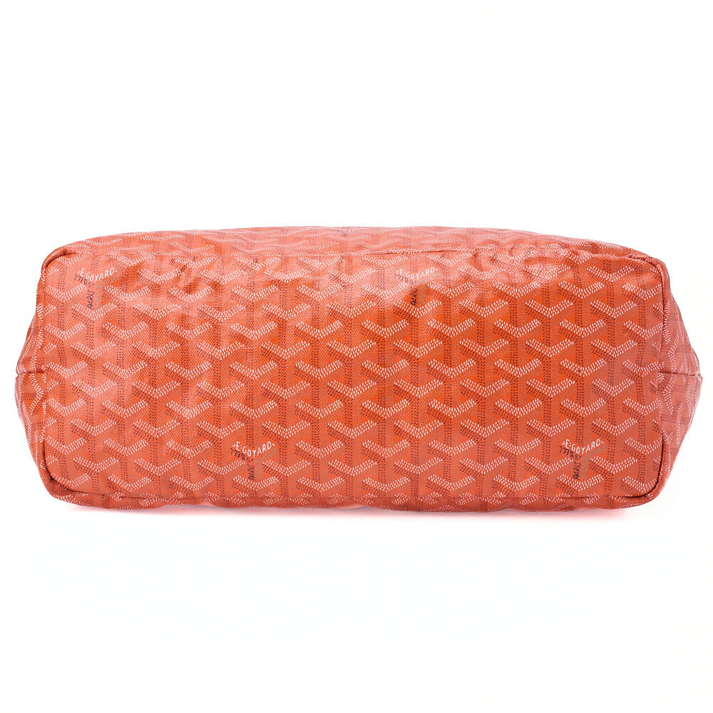ゴヤール [GOYARD] サンルイPM トートバッグ コーティングキャンバス オレンジ シルバー金具 中古