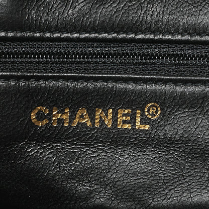 シャネル チョコレートバー ワイルドステッチ 巾着 スエード 黒 ゴールド金具 中古品