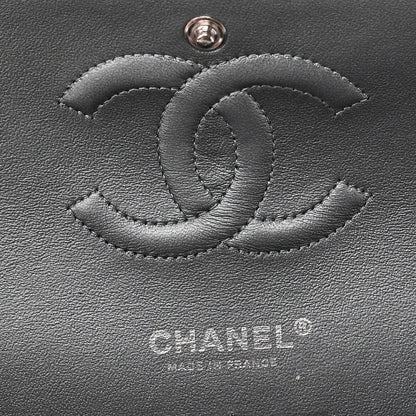 CHANEL マトラッセ ツイード ダブルフラップ 25cm チェーンショルダー パープル x シルバー金具 中古品