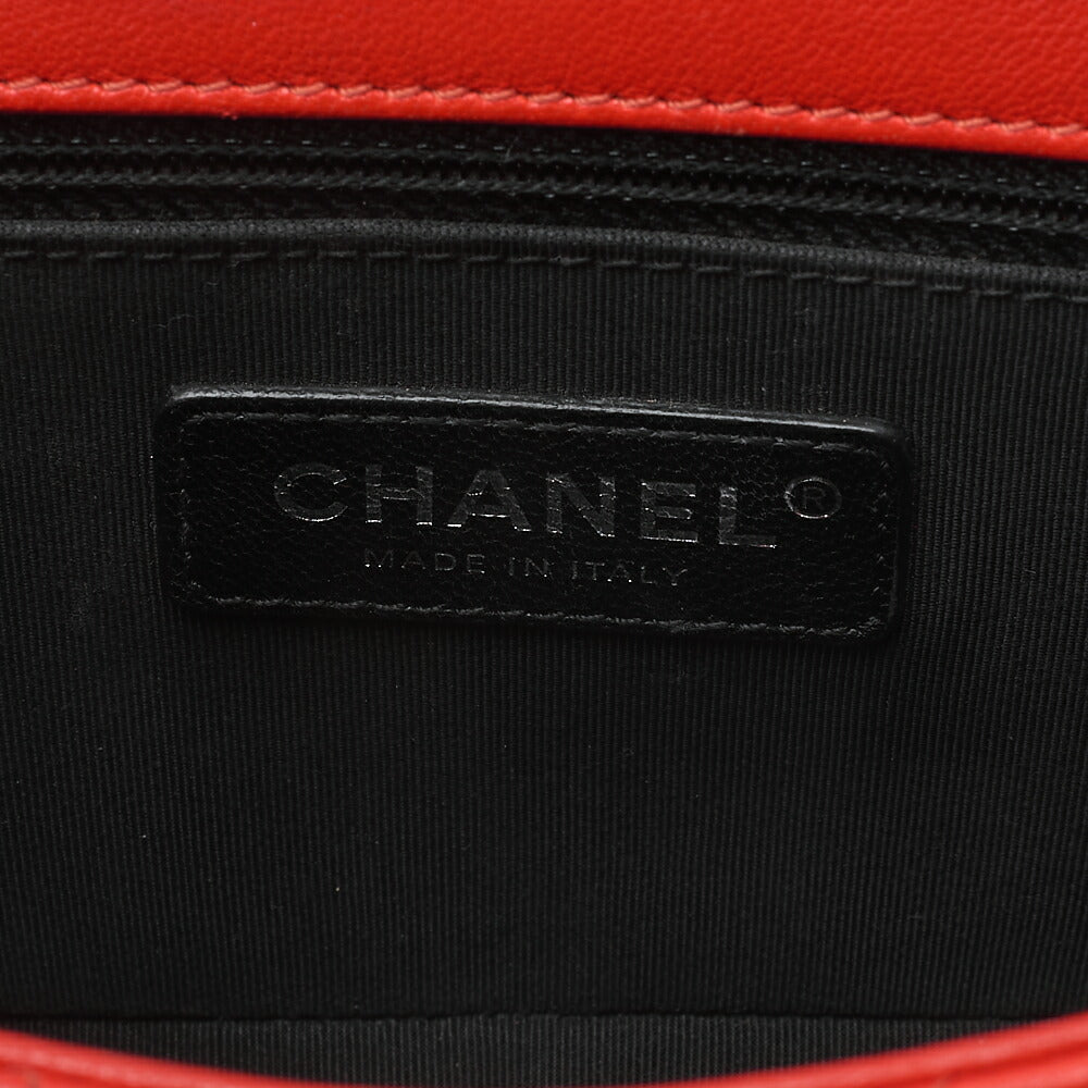 シャネル ショルダーバッグ マトラッセ シングルフラップ ターンロック ラムスキン バイカラー シルバー金具 中古