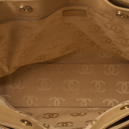 CHANEL ココマーク ワイルドステッチ トートバッグ カーフレザー ベージュ ゴールド金具 中古