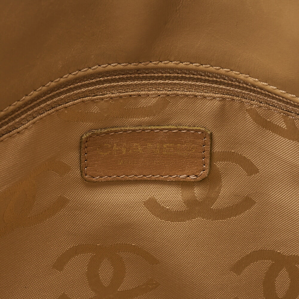 CHANEL ココマーク ワイルドステッチ トートバッグ カーフレザー ベージュ ゴールド金具 中古