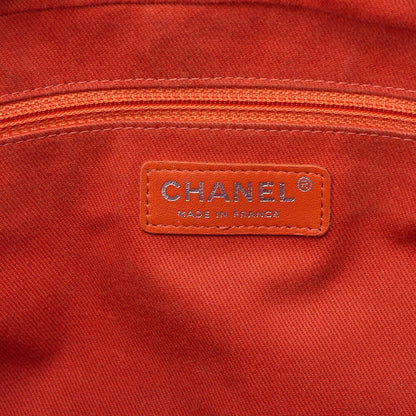 CHANEL Chain Shoulder Bag Deca Matelasse Single Flap Caviar Skin Red Silver-Tone Hardware, Pre-Owned