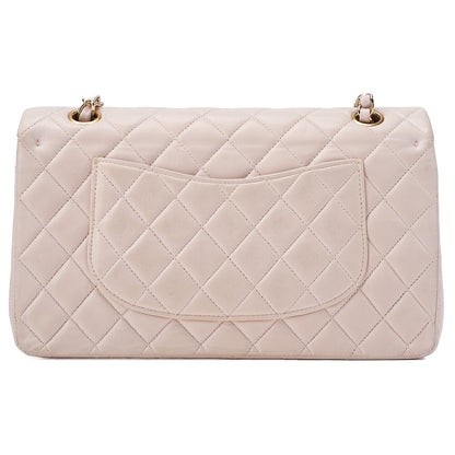 シャネル ラムスキン マトラッセ 25cm ダブルフラップ チェーンショルダー ピンク ゴールド金具 中古