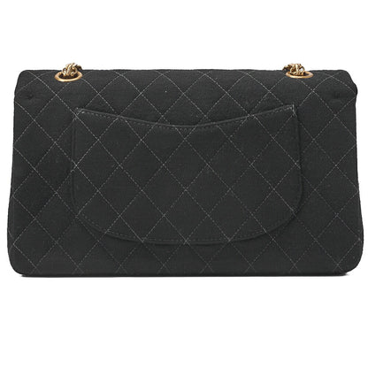 シャネル チェーンショルダーバッグ マトラッセ 2.55 ダブルフラップ コットン ブラック (シャンパンゴールド金具) レディース [中古] [送料無料] [SS]
