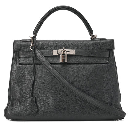 HERMES Kelly 32 Inseam Tryon 2way Shoulder Bag Black Silver-Tone Hardware, Pre-Owned