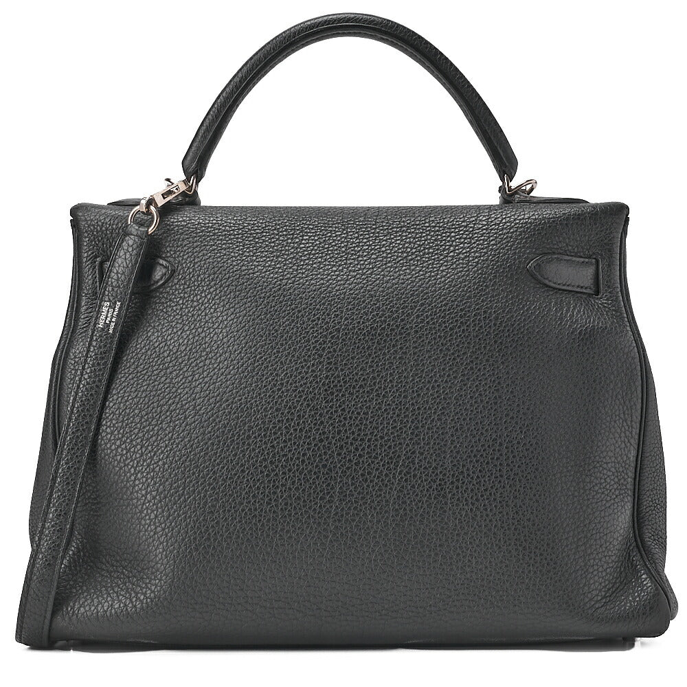 HERMES Kelly 32 Inseam Tryon 2way Shoulder Bag Black Silver-Tone Hardware, Pre-Owned