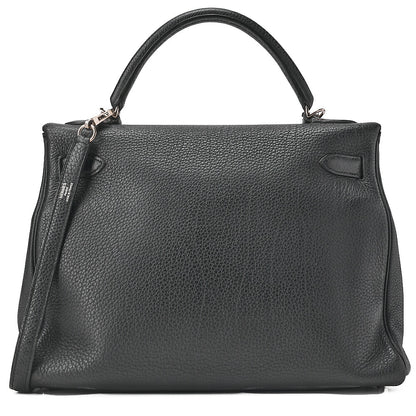 HERMES Kelly 32 Inseam Tryon 2way Shoulder Bag Black Silver-Tone Hardware, Pre-Owned