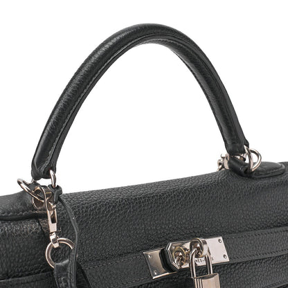 HERMES Kelly 32 Inseam Tryon 2way Shoulder Bag Black Silver-Tone Hardware, Pre-Owned