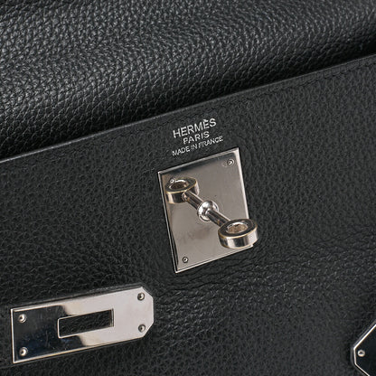 HERMES Kelly 32 Inseam Tryon 2way Shoulder Bag Black Silver-Tone Hardware, Pre-Owned