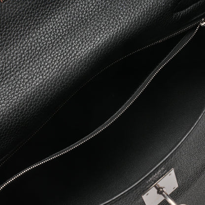 HERMES Kelly 32 Inseam Tryon 2way Shoulder Bag Black Silver-Tone Hardware, Pre-Owned