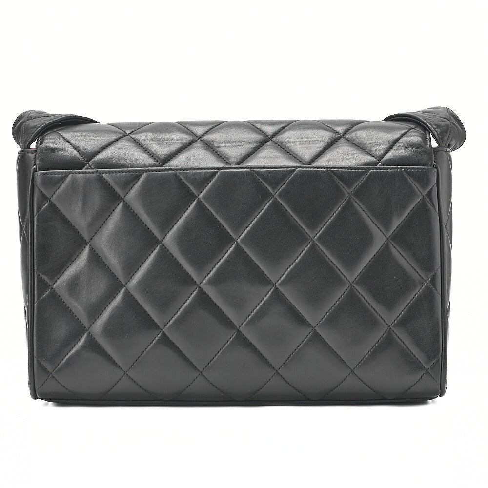 CHANEL Matelasse Cocomark Single Magnetic Lock One Shoulder Bag Lambskin Black Gold-Tone Hardware, Pre-Owned
