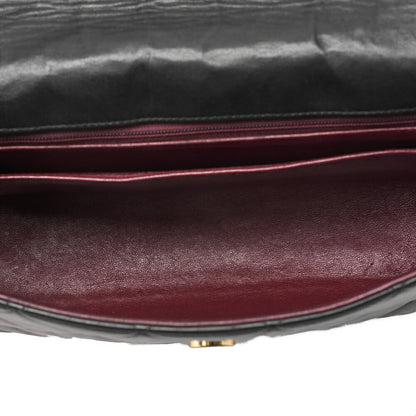 CHANEL Matelasse Cocomark Single Magnetic Lock One Shoulder Bag Lambskin Black Gold-Tone Hardware, Pre-Owned