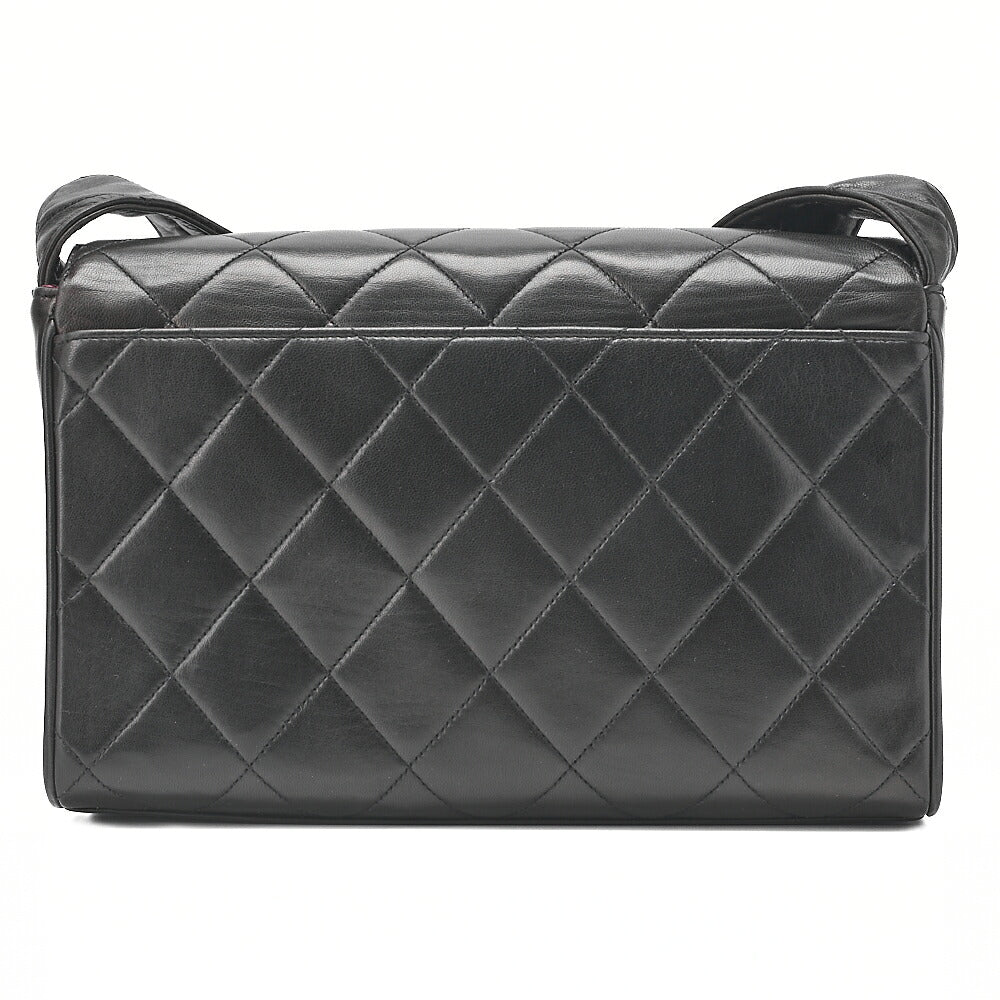 CHANEL Matelasse Coco Mark Single One Shoulder Bag Lambskin Black Gold-Tone Hardware, Pre-Owned