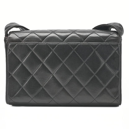 CHANEL Matelasse Coco Mark Single One Shoulder Bag Lambskin Black Gold-Tone Hardware, Pre-Owned