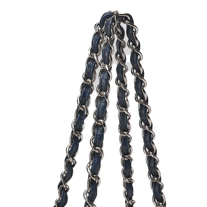 CHANEL Ultra Stitch Coco Mark 2way Handbag Vintage Calf Navy Silver-Tone Hardware, Pre-Owned