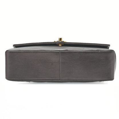 CHANEL Lambskin V-Stitch Single Flap 25cm Chain Shoulder Brown Gold-Tone Hardware, Pre-Owned