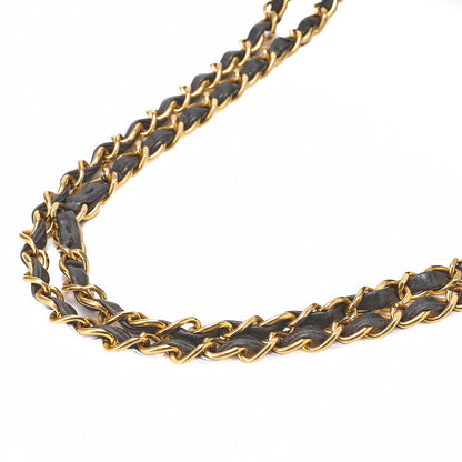 CHANEL Lambskin V-Stitch Single Flap 25cm Chain Shoulder Brown Gold-Tone Hardware, Pre-Owned