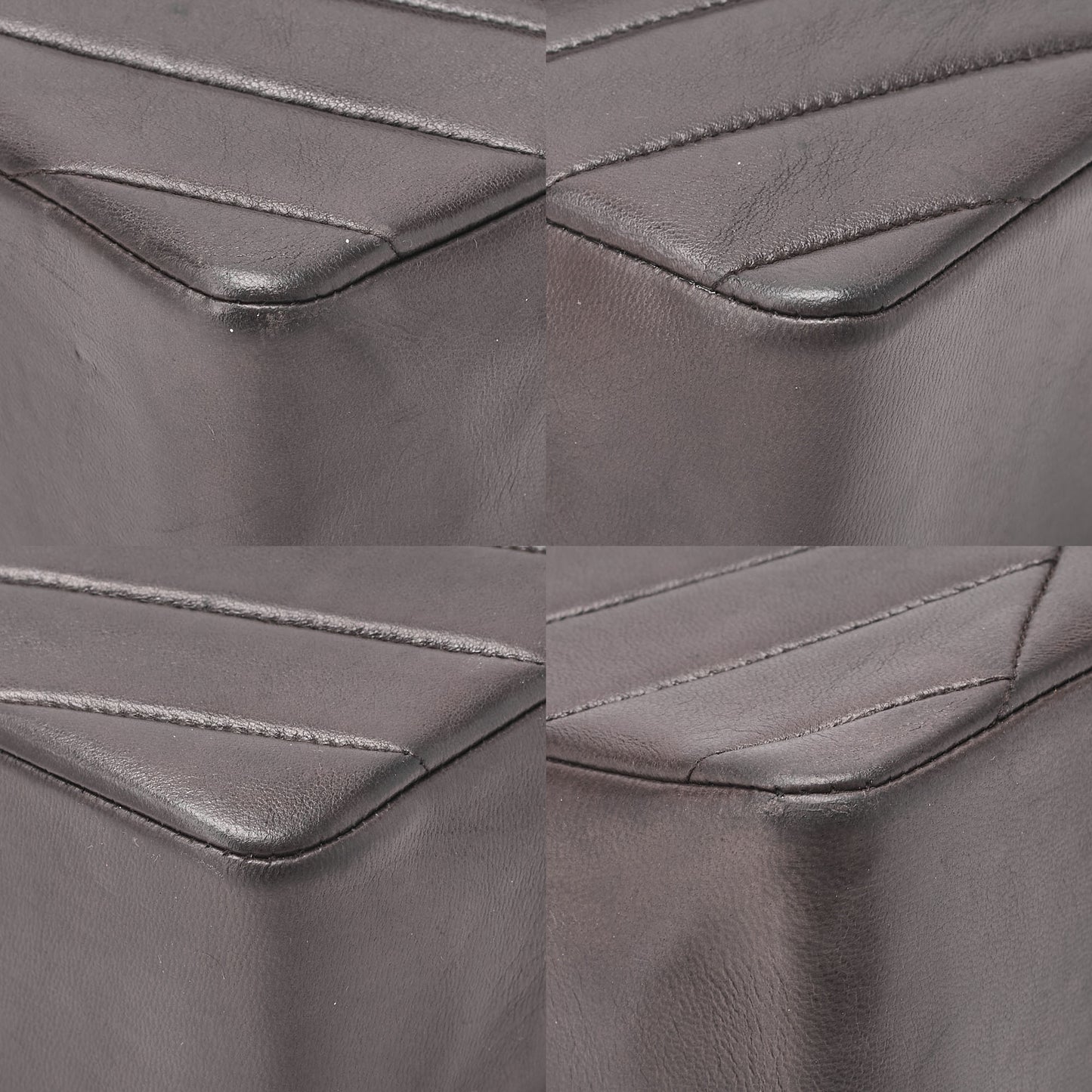 CHANEL Lambskin V-Stitch Single Flap 25cm Chain Shoulder Brown Gold-Tone Hardware, Pre-Owned