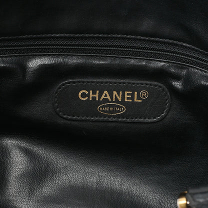 CHANEL Matelasse Bicolore 2WAY Shoulder Boston Lambskin Black Gold-Tone Hardware, Pre-Owned