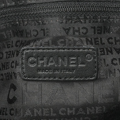 CHANEL Handbag Chocolate Bar Coco Mark Lambskin Black Silver-Tone Hardware, Pre-Owned