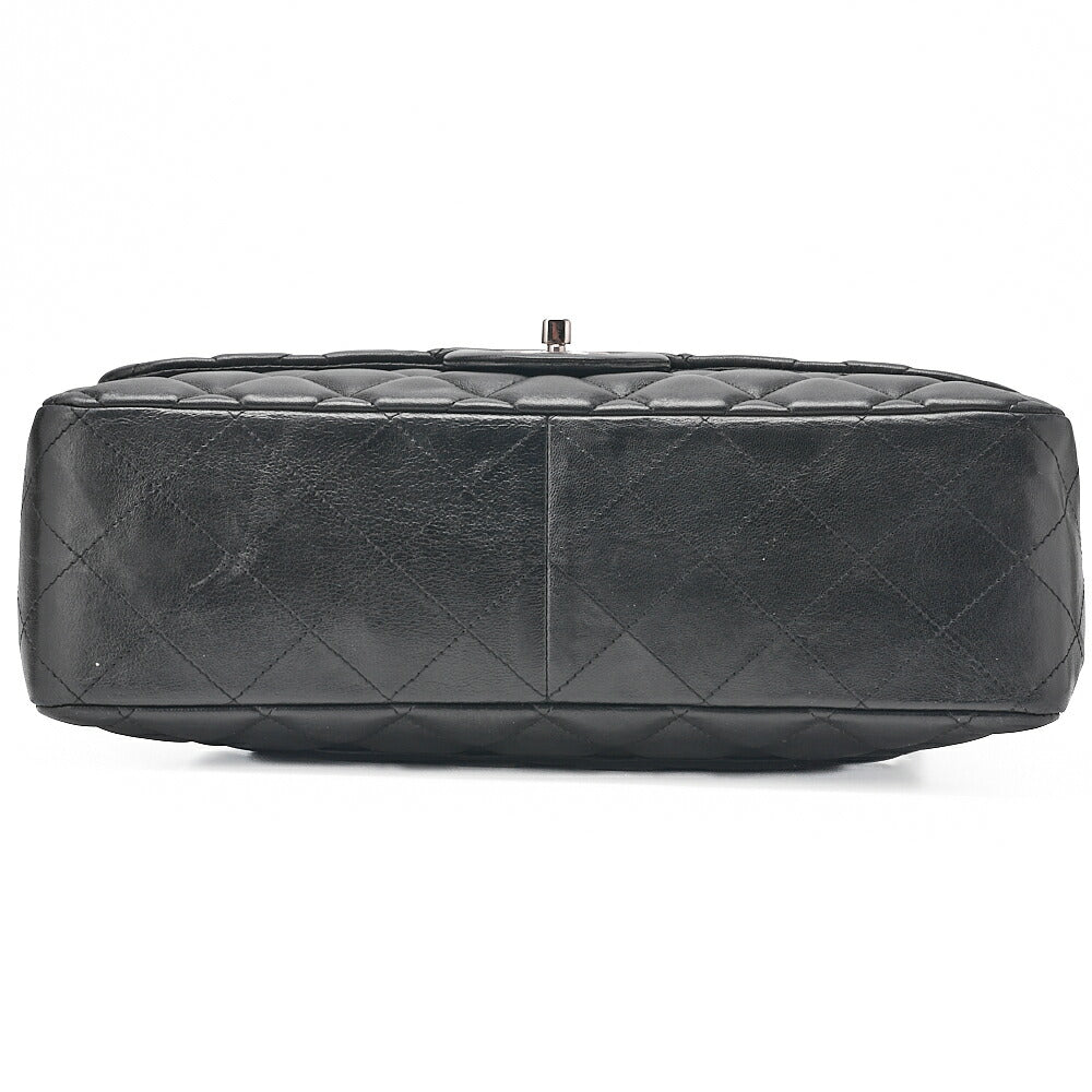CHANEL Deca Matelasse30 Turnlock Chain Shoulder Bag Lambskin Black Silver-Tone Hardware, Pre-Owned