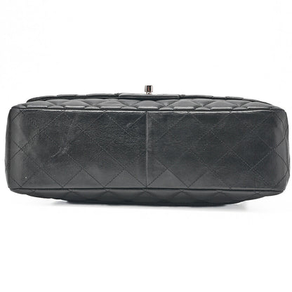 CHANEL Deca Matelasse30 Turnlock Chain Shoulder Bag Lambskin Black Silver-Tone Hardware, Pre-Owned