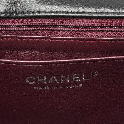 CHANEL Deca Matelasse30 Turnlock Chain Shoulder Bag Lambskin Black Silver-Tone Hardware, Pre-Owned