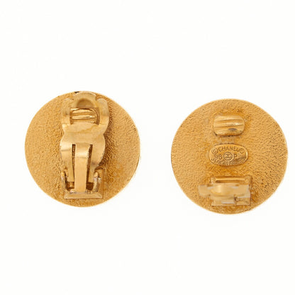 CHANEL Chanel Earrings Cocomark GP x Plastic 96P Gold Gold Plated-Tone Hardware, Pre-Owned