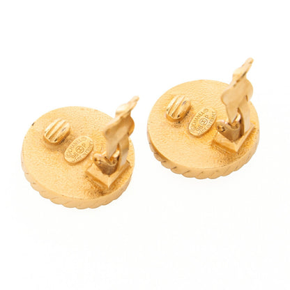 CHANEL Chanel Earrings Cocomark GP x Plastic 96P Gold Gold Plated-Tone Hardware, Pre-Owned