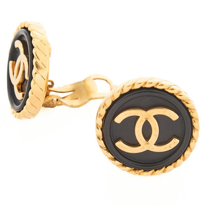 CHANEL Chanel Earrings Cocomark GP x Plastic 96P Gold Gold Plated-Tone Hardware, Pre-Owned