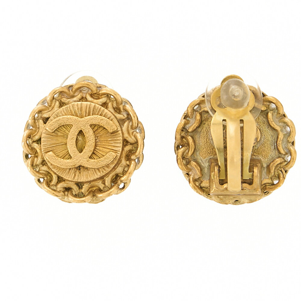 CHANEL Coco Mark Earrings 95P GP Gold Gold Plated-Tone Hardware, Pre-Owned