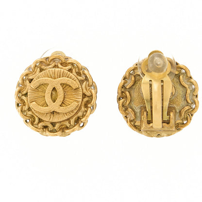 CHANEL Coco Mark Earrings 95P GP Gold Gold Plated-Tone Hardware, Pre-Owned