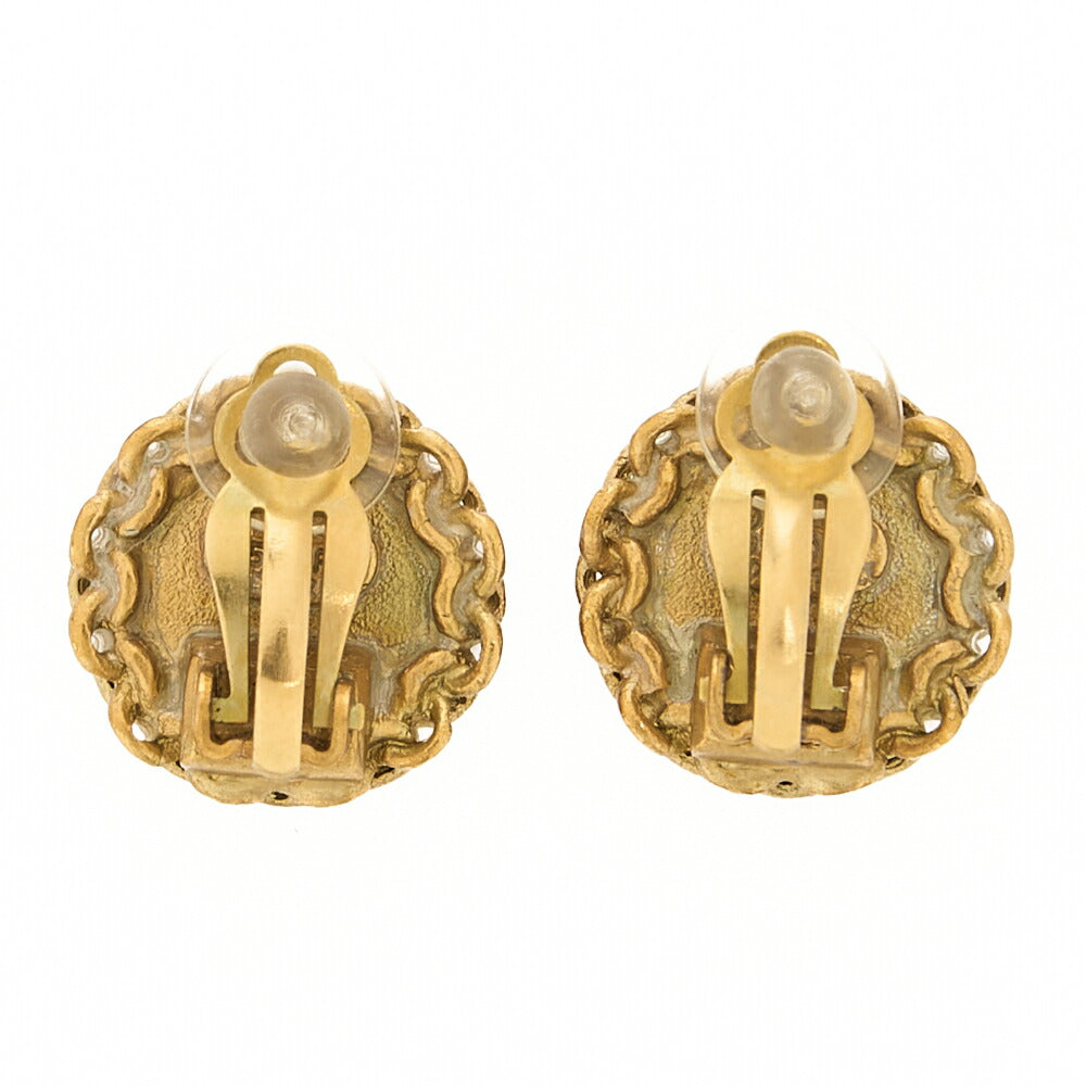 CHANEL Coco Mark Earrings 95P GP Gold Gold Plated-Tone Hardware, Pre-Owned