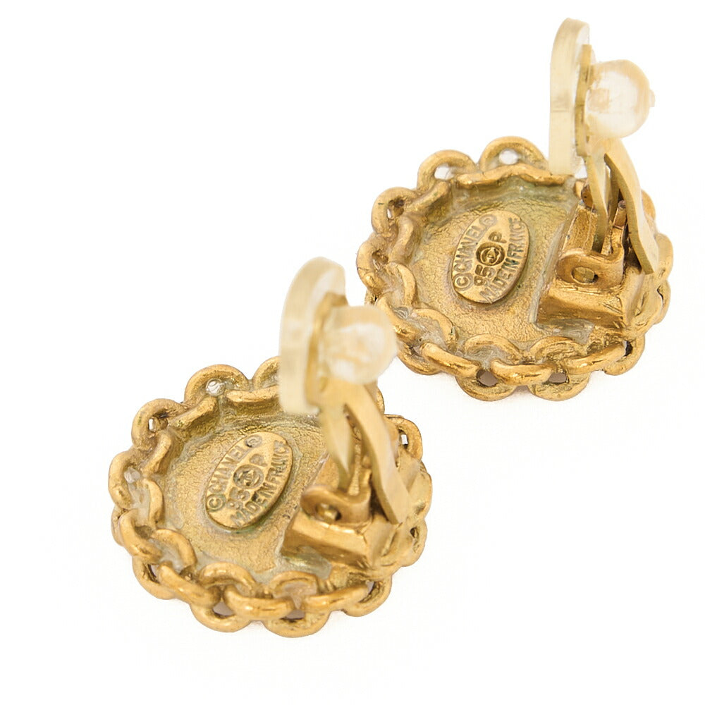 CHANEL Coco Mark Earrings 95P GP Gold Gold Plated-Tone Hardware, Pre-Owned