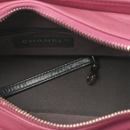 CHANEL チェーンショルダーバッグ マトラッセ ガブリエルド ヴィンテージカーフ ブラック x ネイビー x ピンク シルバー金具 x ゴールド金具, 中古品